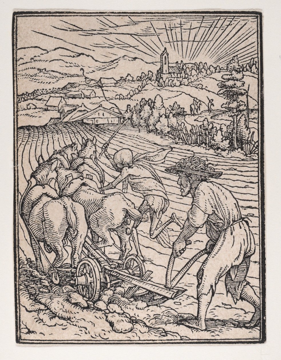 Der Bauer oder Pflüger, aus Der Totentanz von Hans Lützelburger