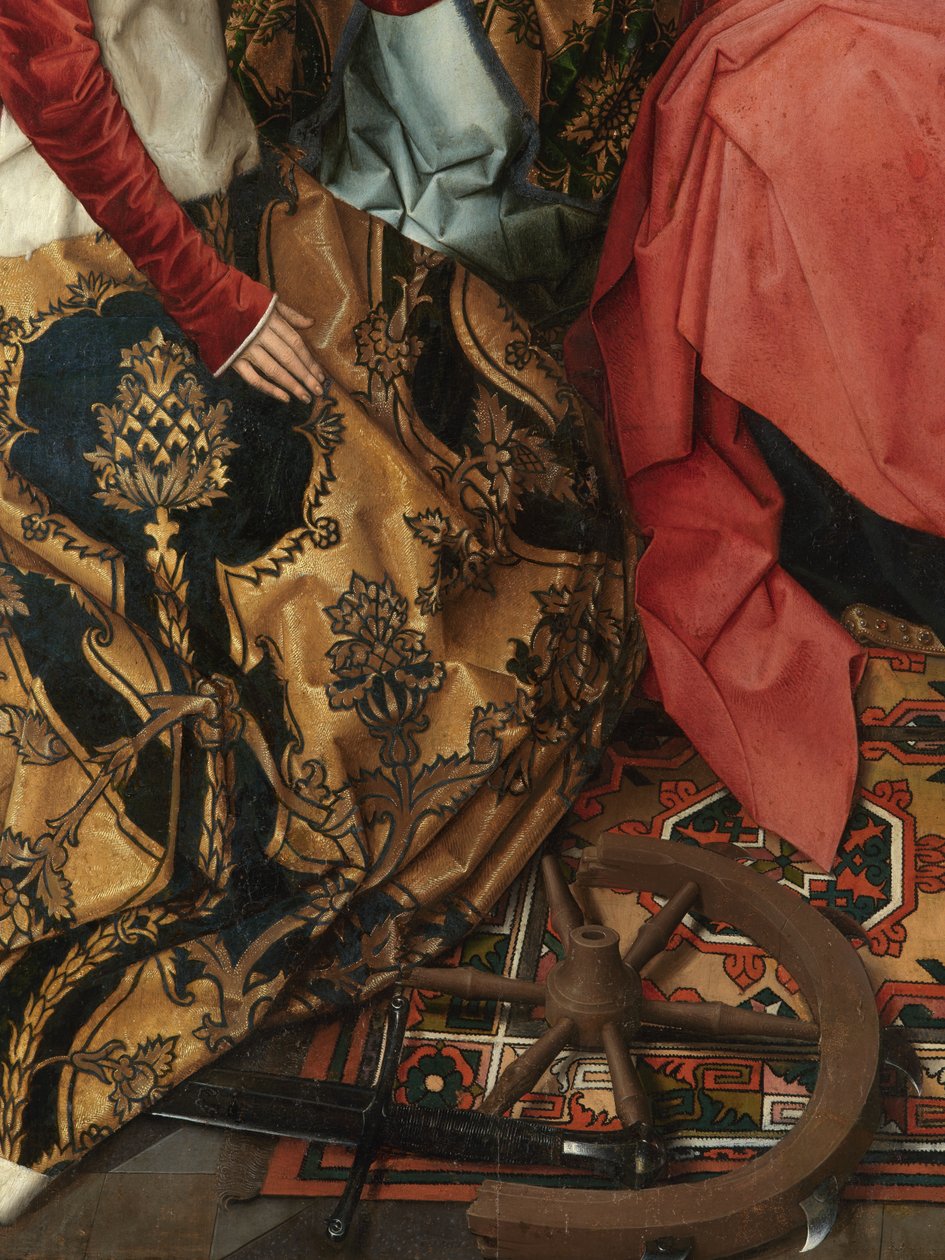 Detail des zentralen Panels des Triptychons von Johannes dem Täufer und Johannes dem Evangelisten von Hans Memling