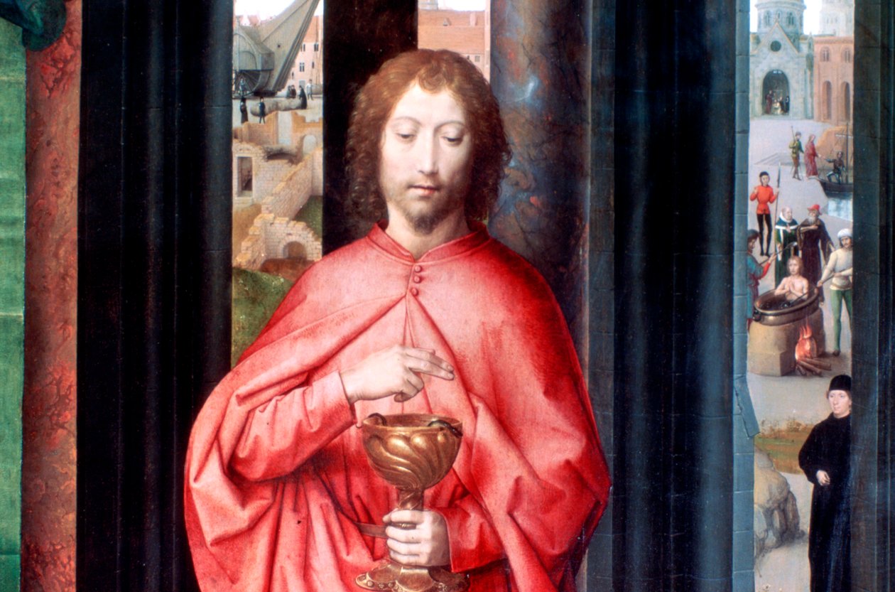 Mystische Hochzeit der Heiligen Katharina und andere Heilige (Detail), ca. 1453-1494 von Hans Memling