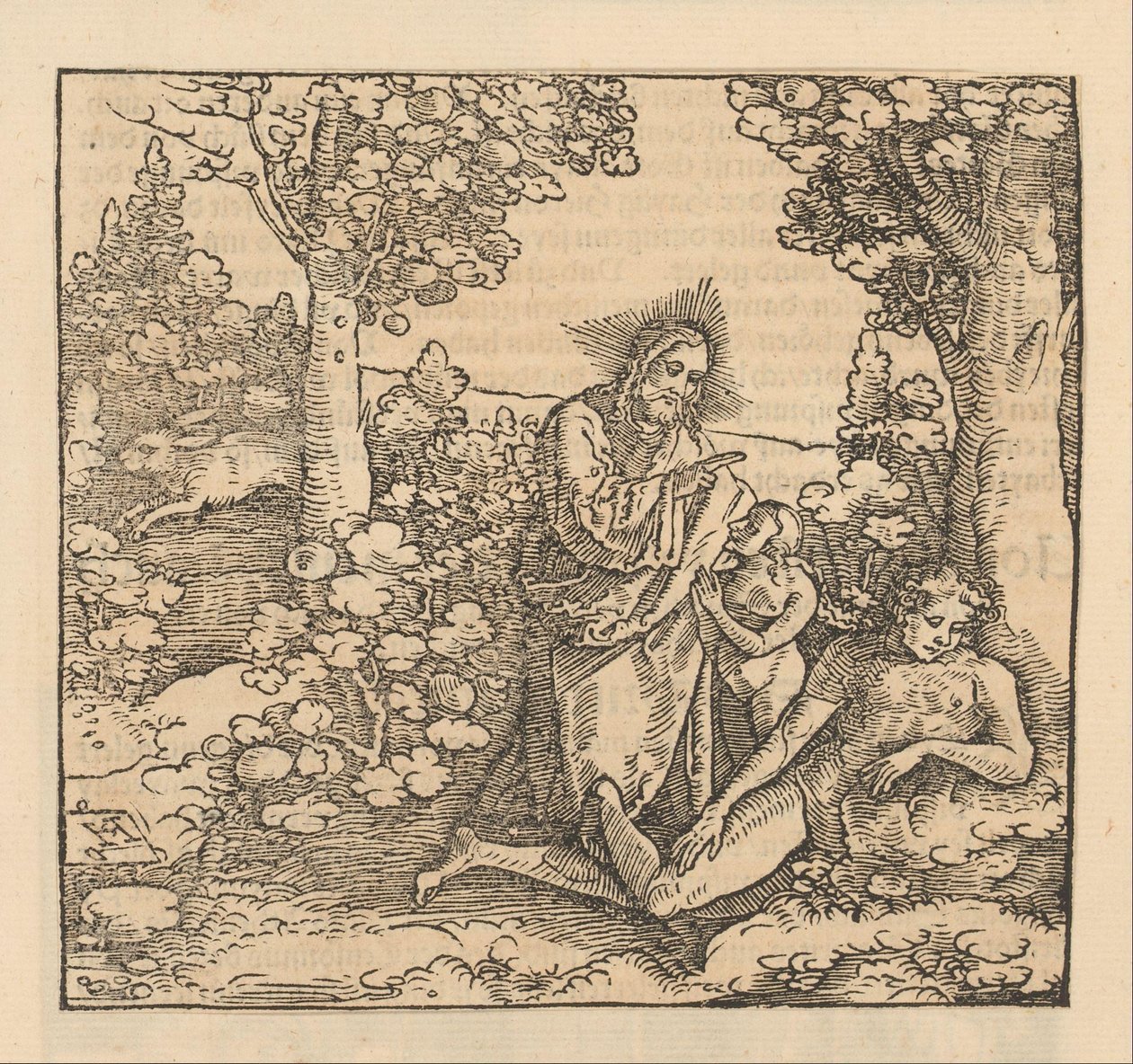 Christus segnet einen jungen Mann, während eine Frau zu seinen Füßen kniet von Hans Schäufelein (possibly)