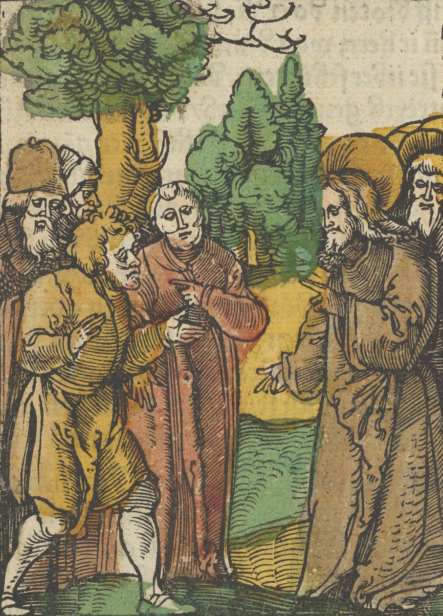 Christus und die Pharisäer, aus Das Plenarium, 1517 von Hans Schäufelein the Elder