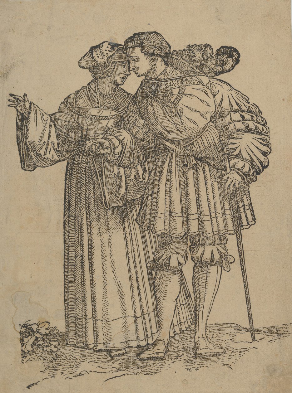 Tanzendes Paar IV, aus Die Hochzeitstänzer von Hans Schäufelein the Elder