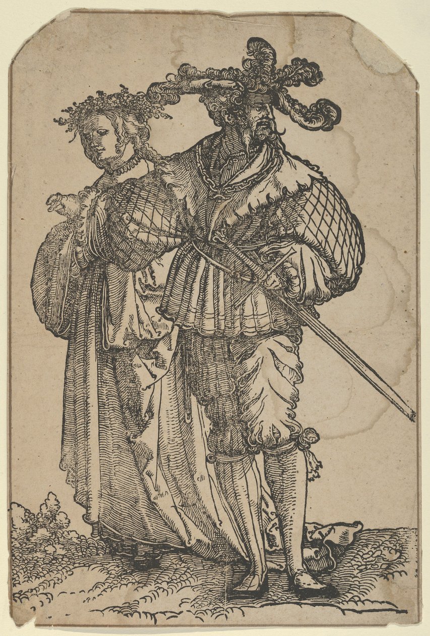 Tanzendes Paar I, aus The Wedding Dancers restrike von Hans Schäufelein the Elder