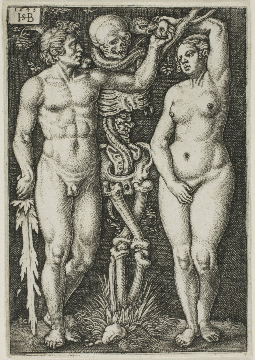 Adam und Eva von Hans Sebald Beham: hochwertiger Kunstdruck