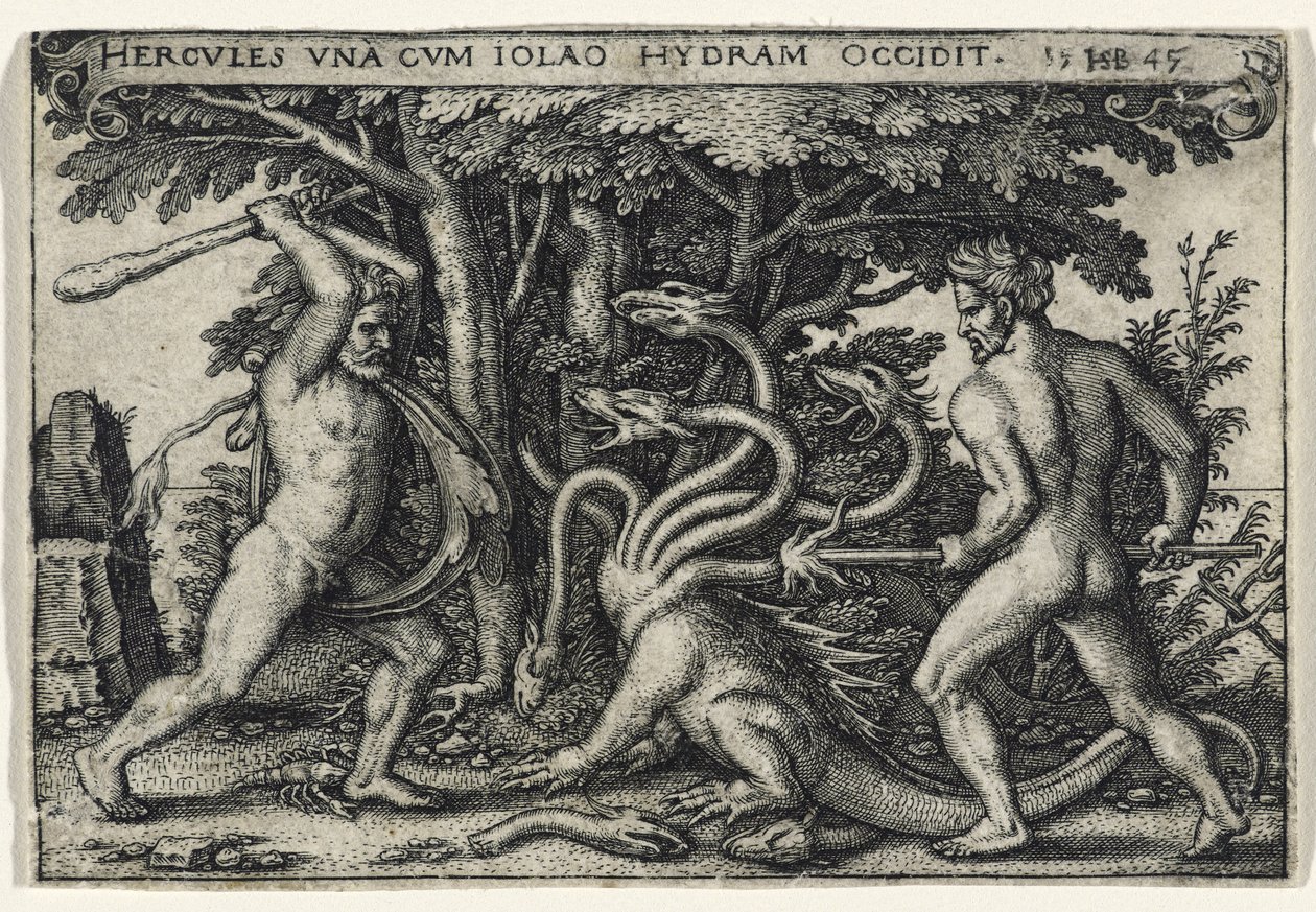 Herkules tötet die Hydra, 1545 von Hans Sebald Beham