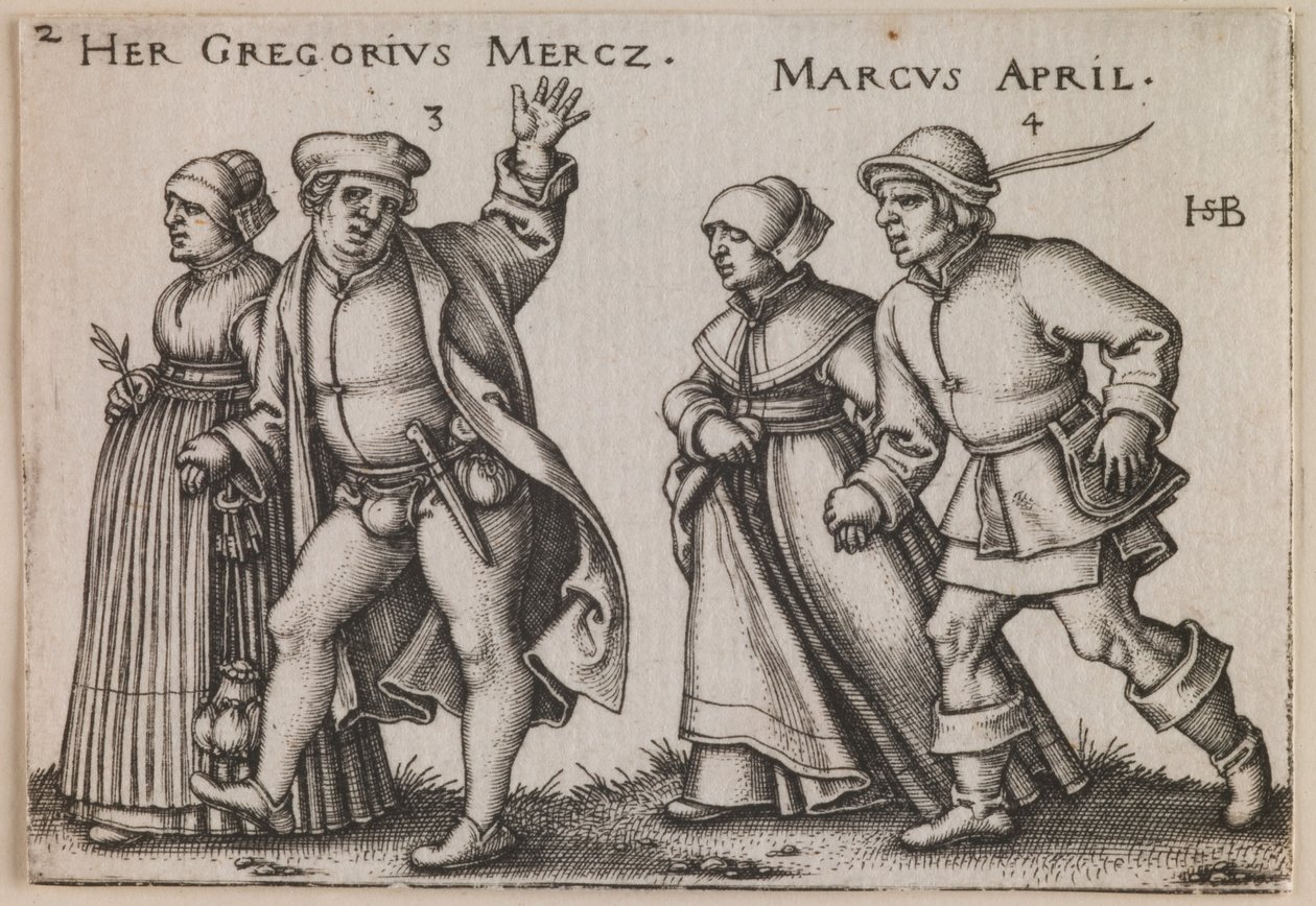 "März und April" aus der Serie "Das Bauernfest oder Die zwölf Monate" von Hans Sebald Beham