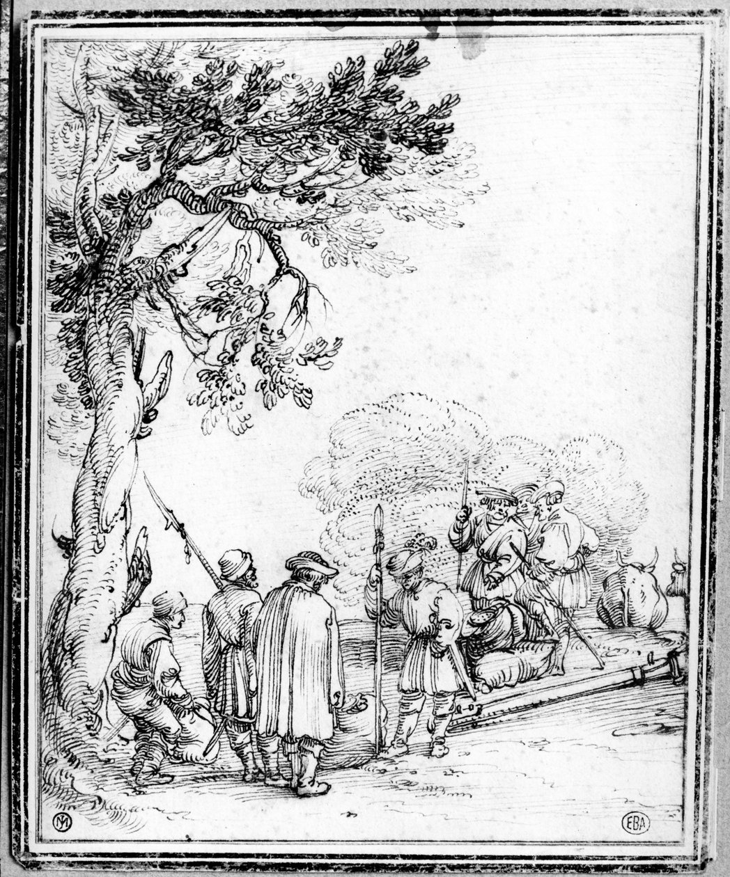 Bauern und Soldaten beim Handel von Hans Sebald Beham