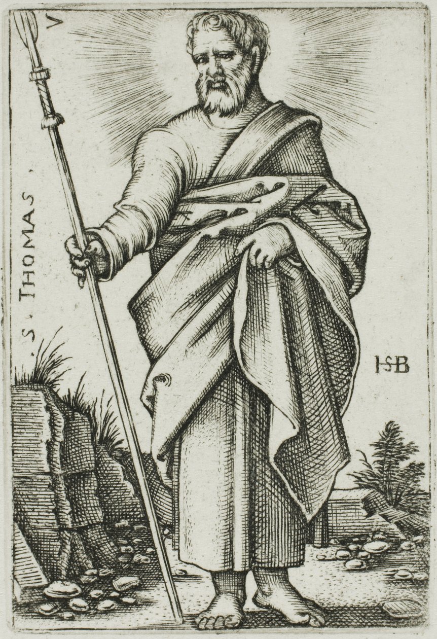 St. Thomas, Platte 7 aus Die Zwölf Apostel von Hans Sebald Beham