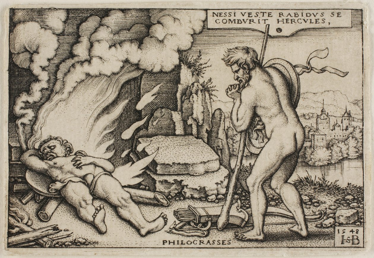 Der Tod des Herkules, aus Die Arbeiten des Herkules von Hans Sebald Beham