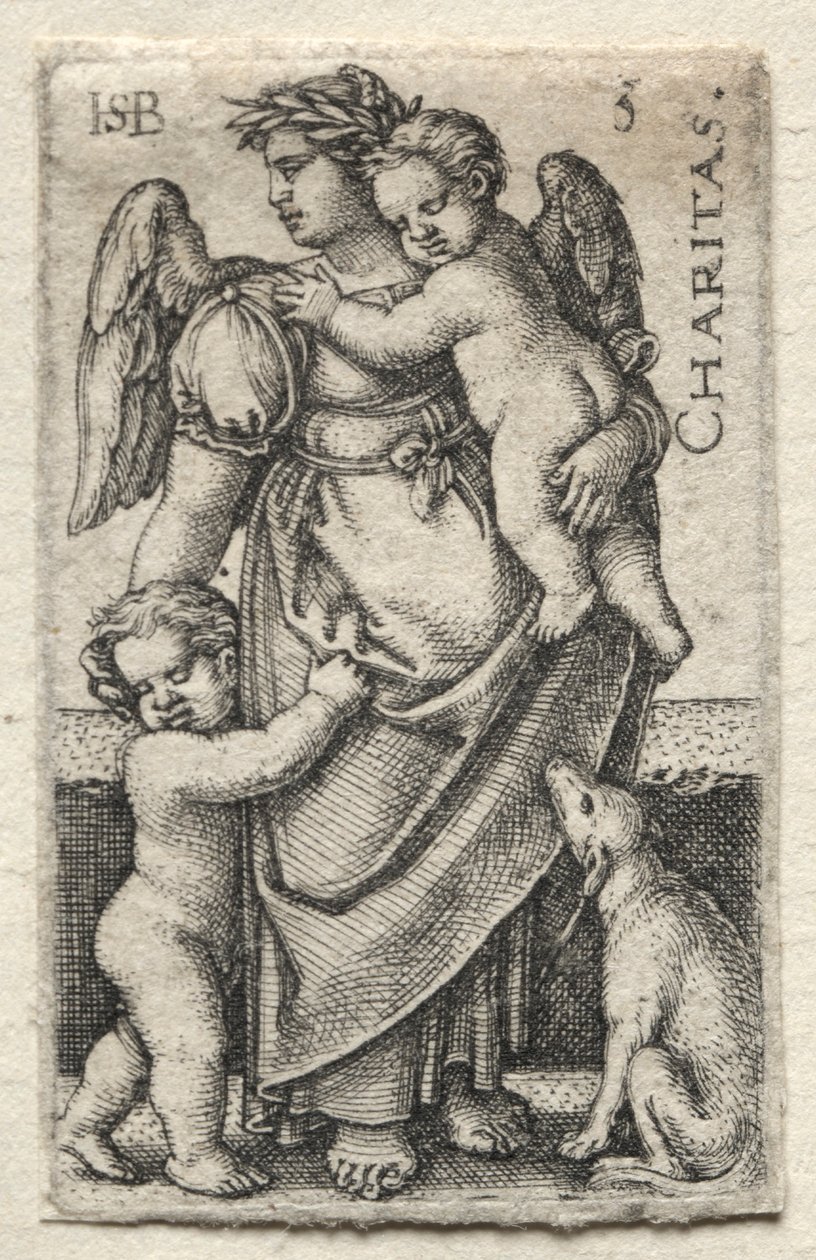 Die Erkenntnis Gottes und die sieben Kardinaltugenden: Nächstenliebe - Charitas von Hans Sebald Beham
