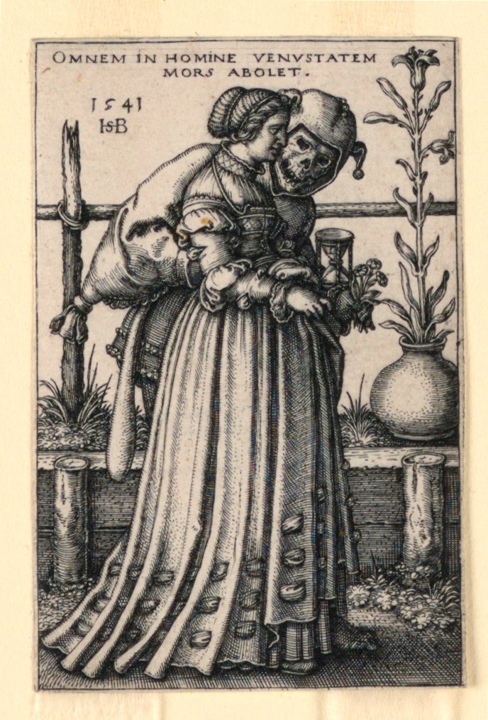 Die Dame und der Tod von Hans Sebald Beham: Kunstdruck