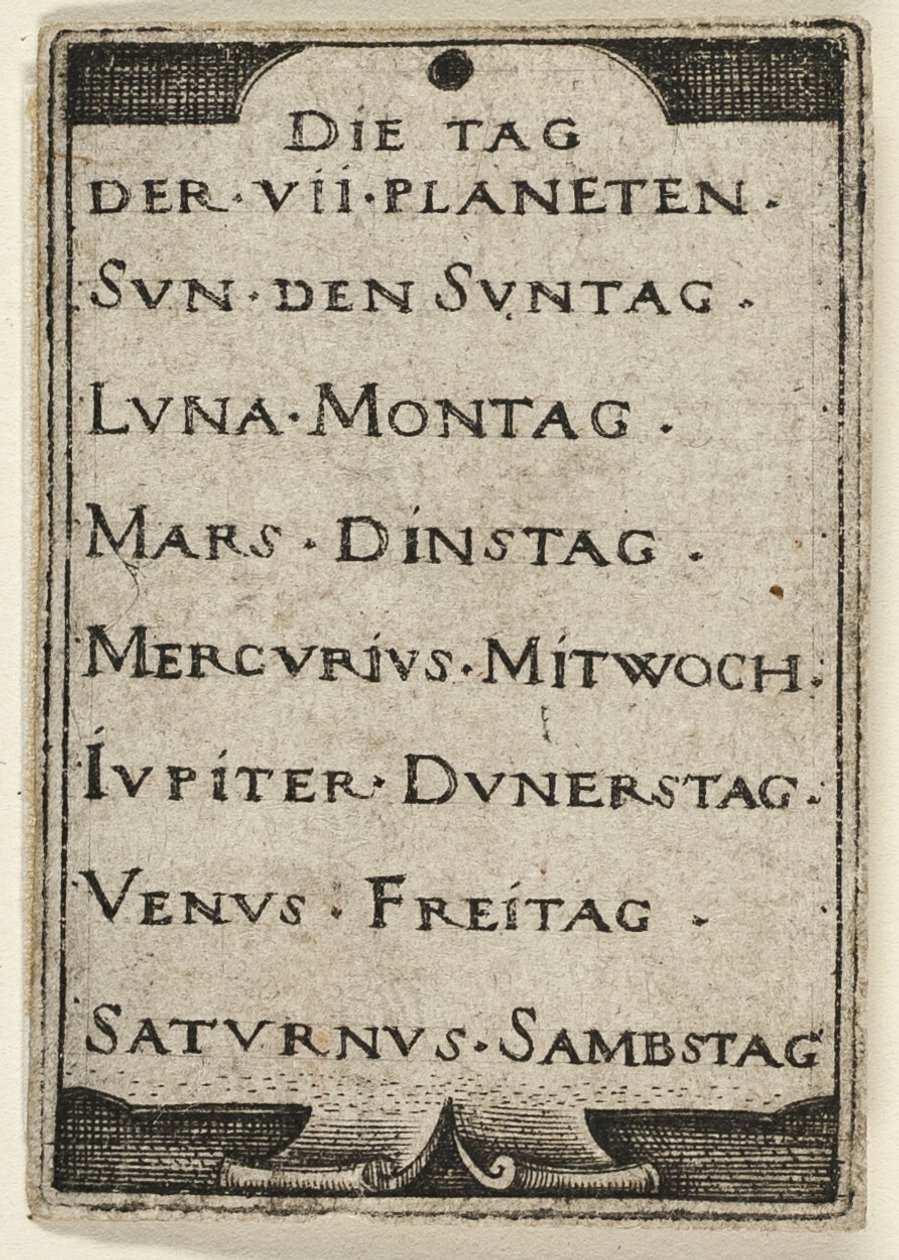 Titelseite, aus Die sieben Planeten mit den Tierkreiszeichen von Hans Sebald Beham
