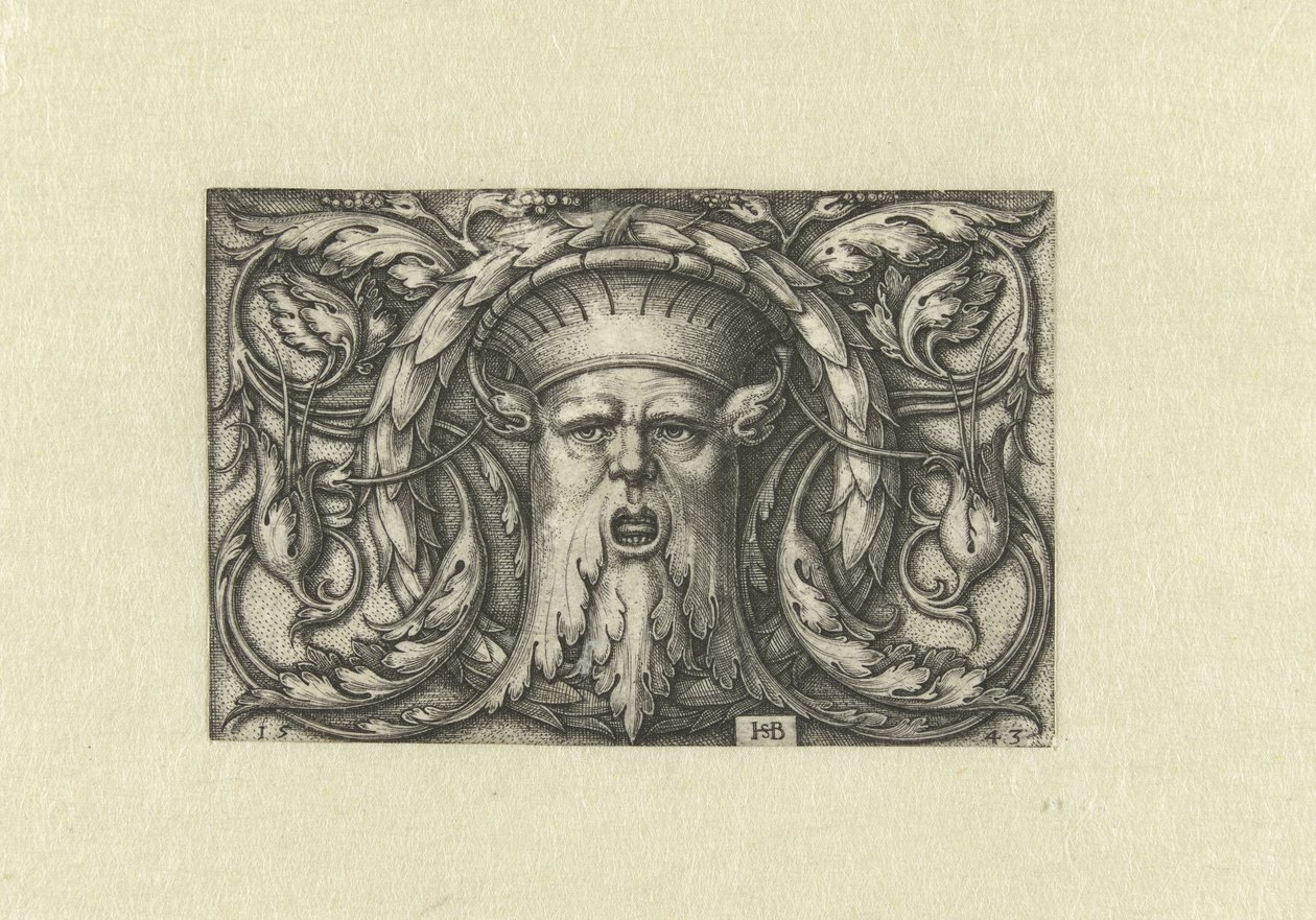 Flächendekoration. Maske mit einer Krone von Hans Sebald Beham