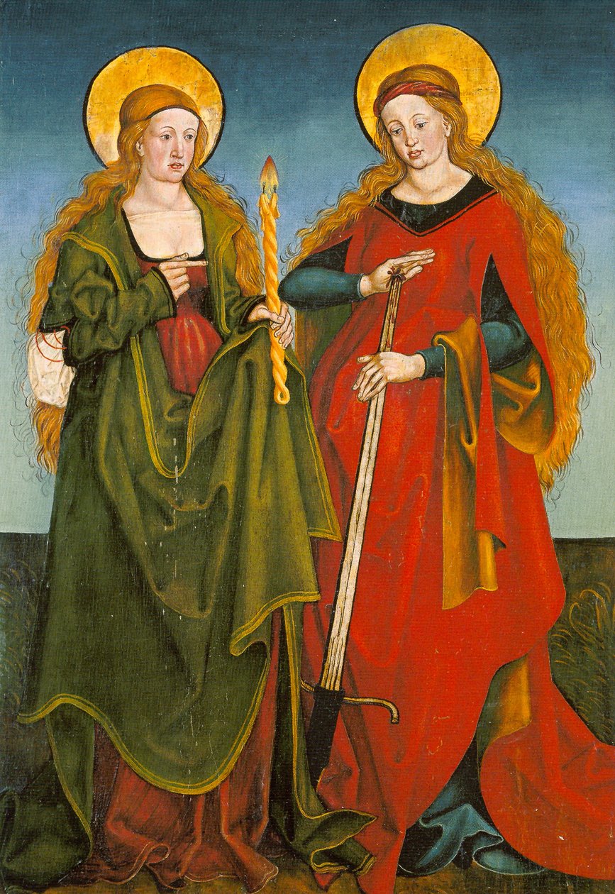 Die Heiligen Genoveva und Lucia - Inzigkofer Altar von Hans und Jakob Strüb