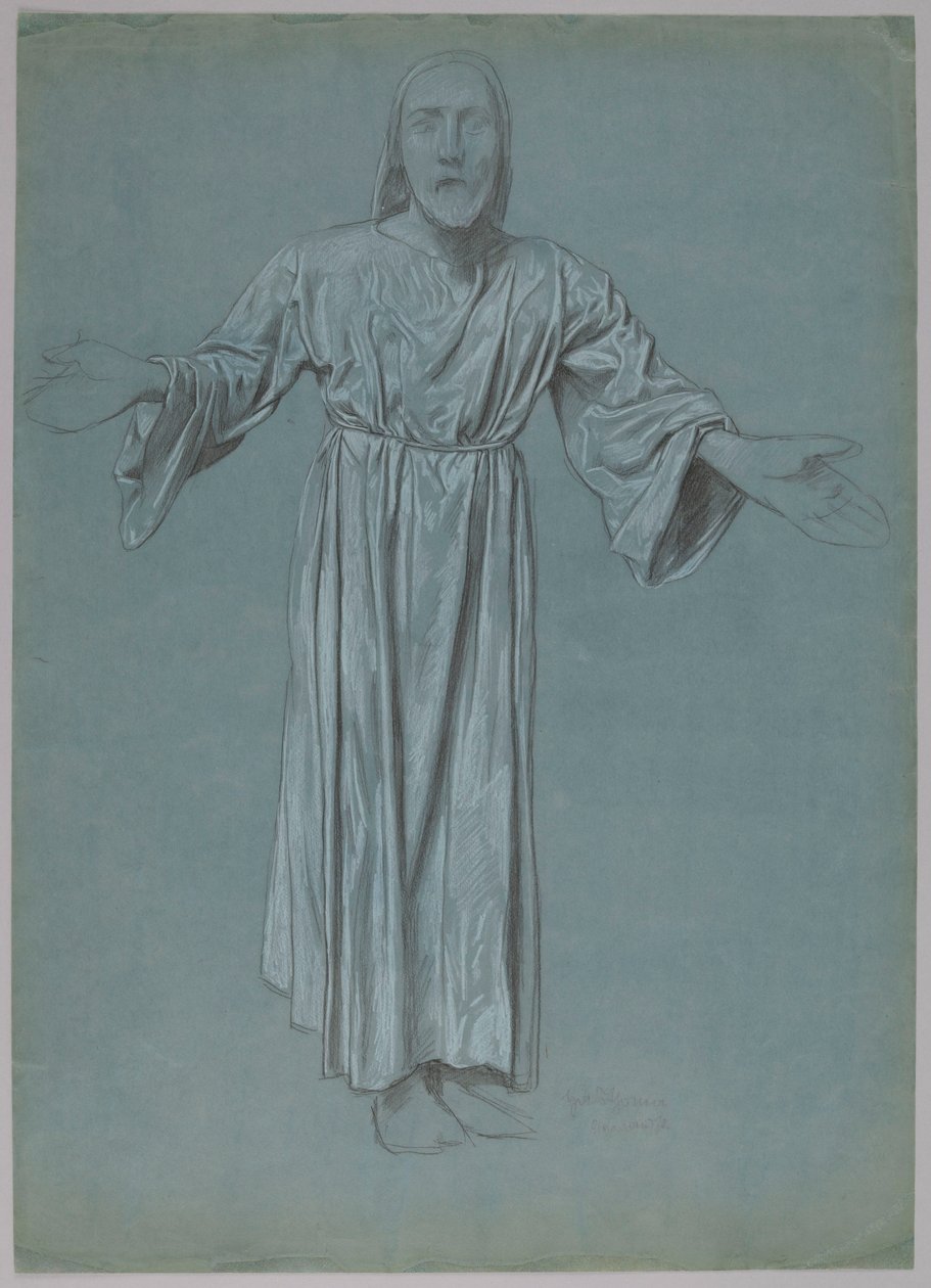 Christus mit ausgebreiteten Armen (recto und verso) von Hans Thoma