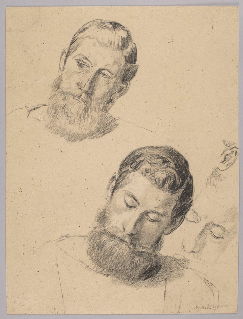 Vier Studien eines bärtigen Mannes von Hans Thoma