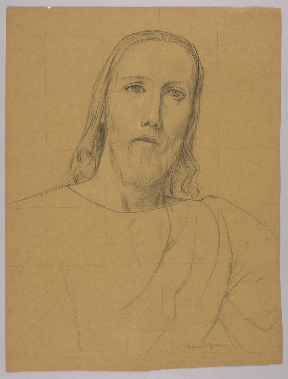 Kopf Christi, verso: Kreuzigung Christi von Hans Thoma