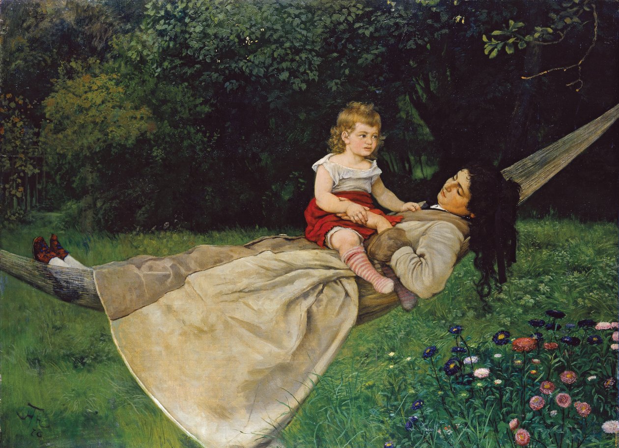 In der Hängematte von Hans Thoma