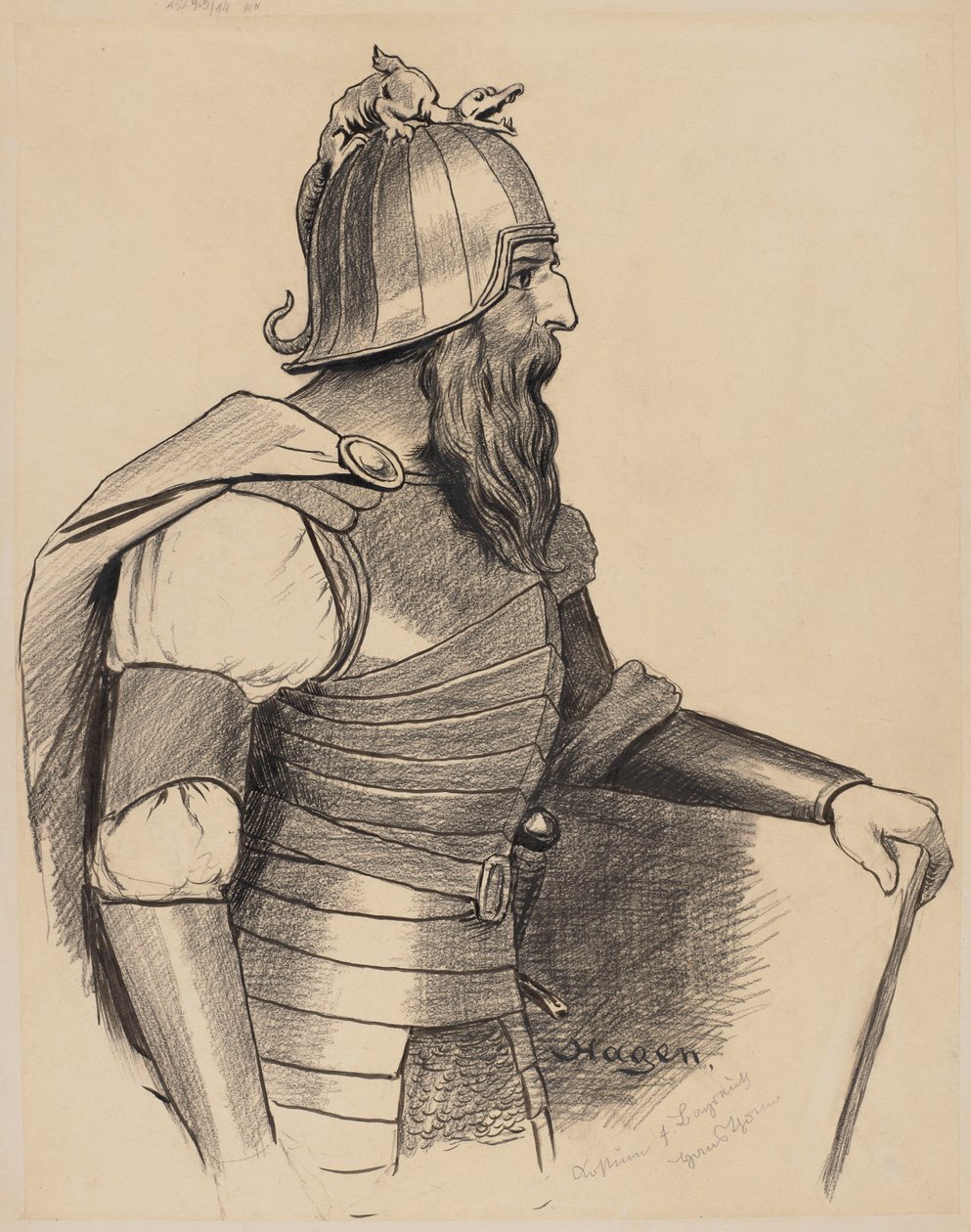 Kostümentwurf für Hagen von Hans Thoma