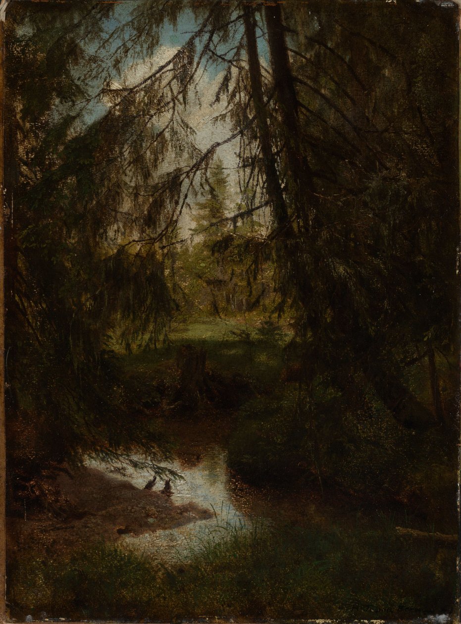 Tannen am Waldbach von Hans Thoma