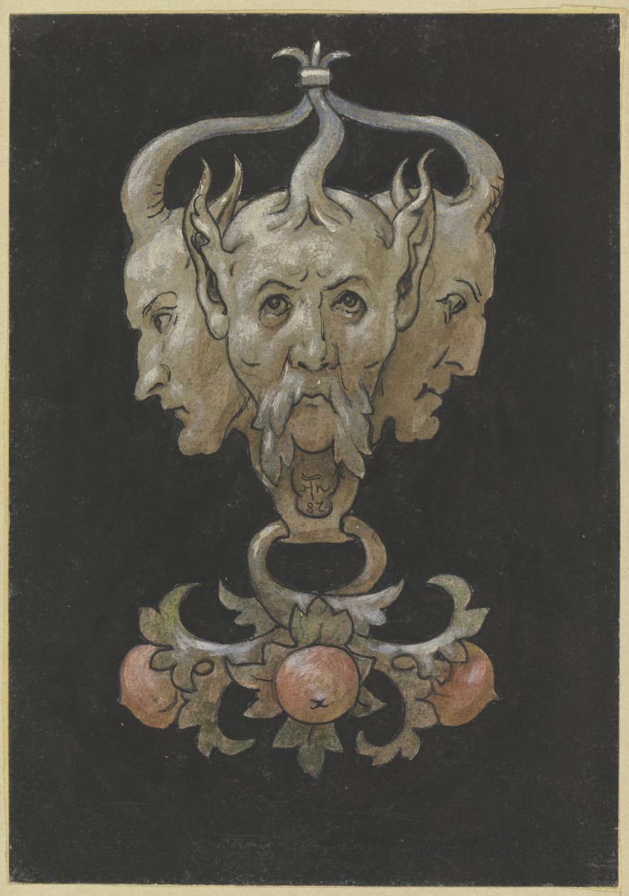 Drei Satyrmasken von Hans Thoma