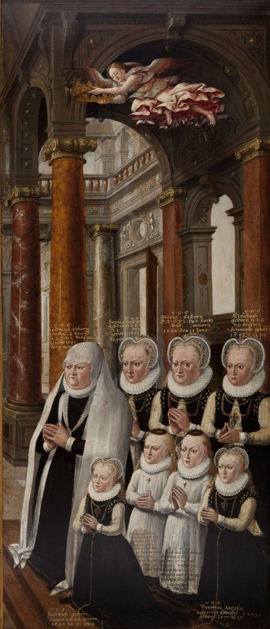 Die Familie von Julius von Braunschweig-Lüneburg und Hedwig von Brandenburg (Flügel des Epitaph-Altarbildes) von Hans Vredeman de Vries