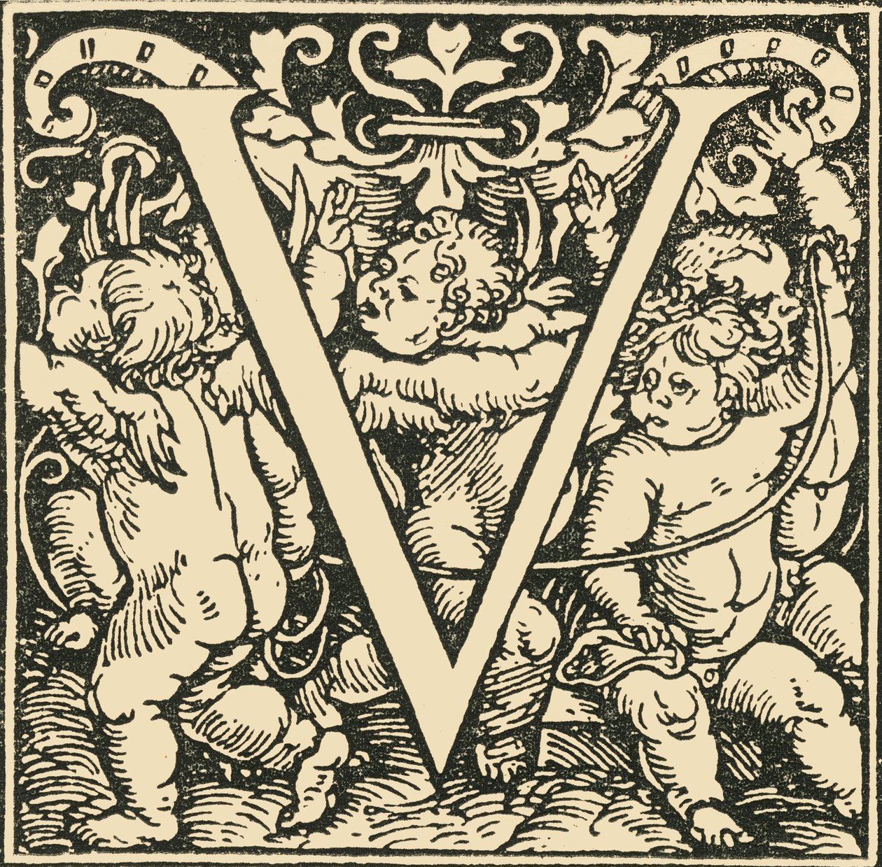 V - Ein Alphabet von Hans Weiditz, um 1520-1521, 1908 von Hans Weiditz