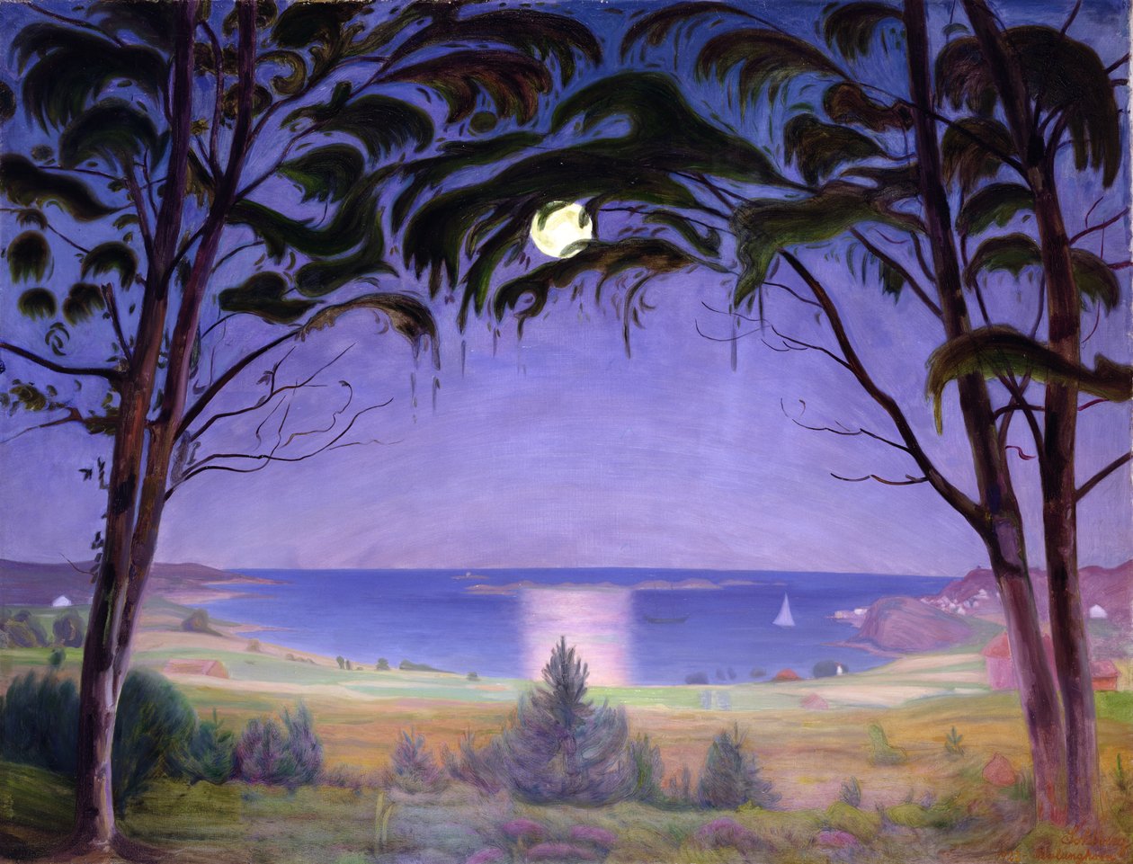 Mondlicht, Nevlunghavn von Harald Oscar Sohlberg