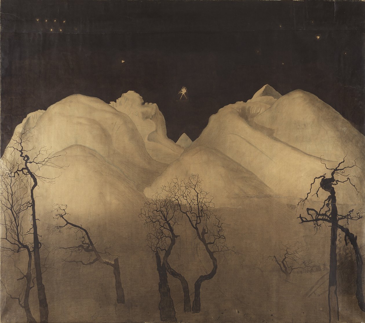 Winternacht in den Bergen. Studie, 1902-2 von Harald Oscar Sohlberg
