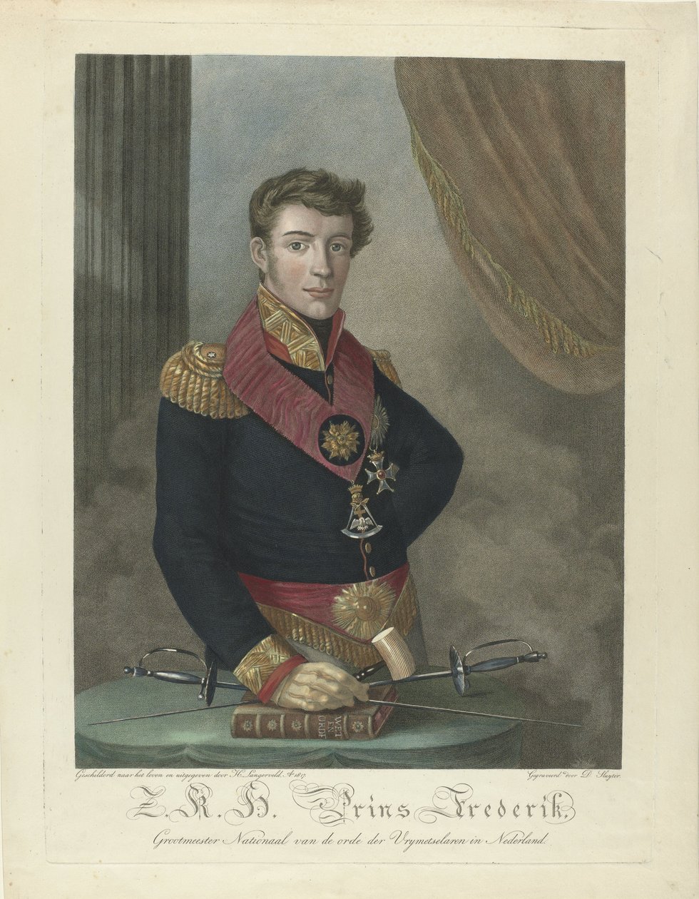 Porträt von Prinz Friedrich der Niederlande (1797-1881) von Harmanus Langerveld