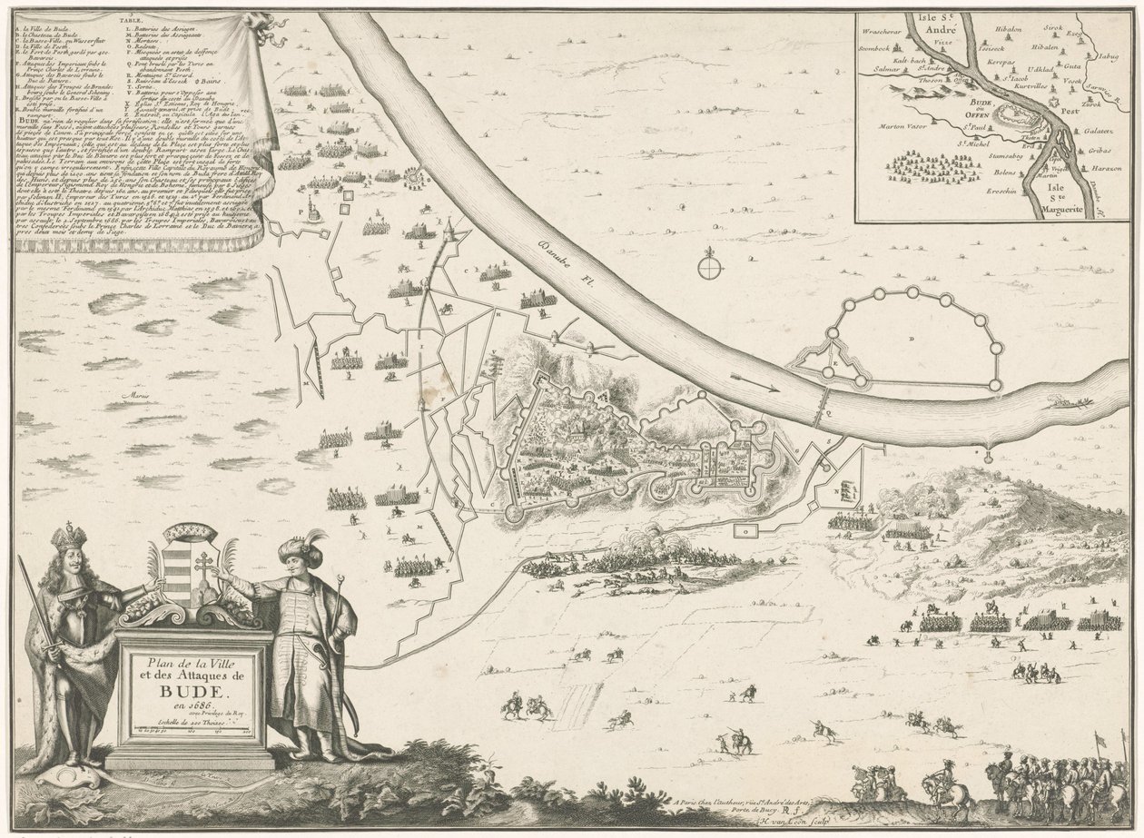 Stadtplan von Buda, 1686 von Harmanus van Loon
