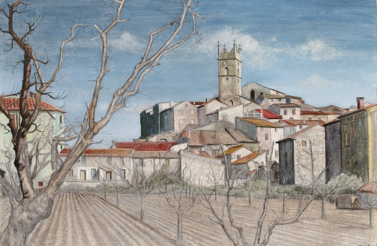 Früher Frühling, Blick durch einen Obstgarten, ca. 1925 von Harry Morley