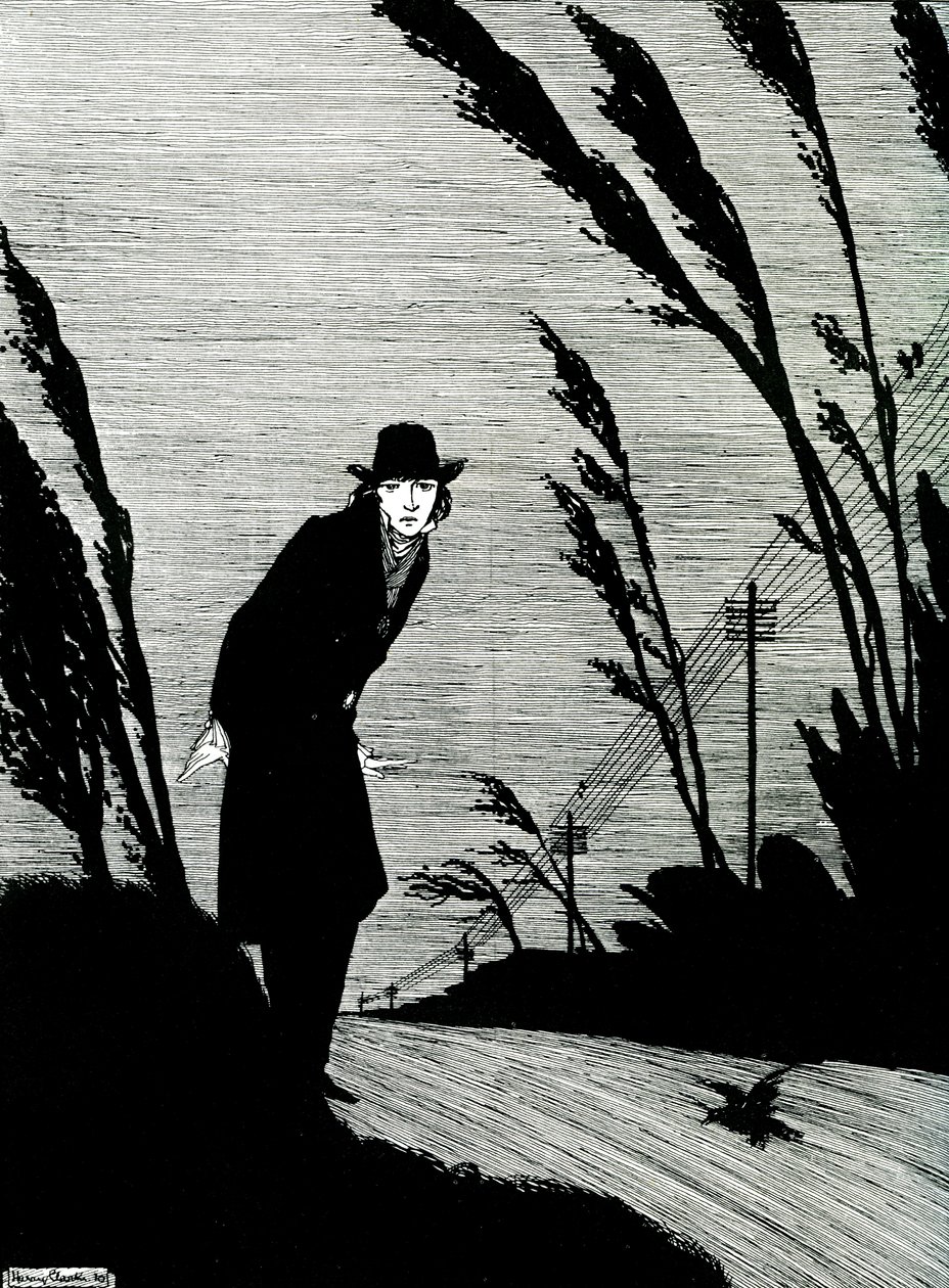 Mitten in allem war ein kaltes weißes Gesicht von Harry Clarke