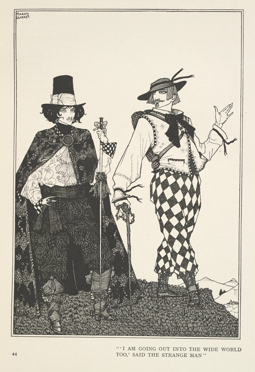 Der Reisegefährte. "Ich gehe auch in die weite Welt hinaus," sagte der seltsame Mann. von Harry Clarke