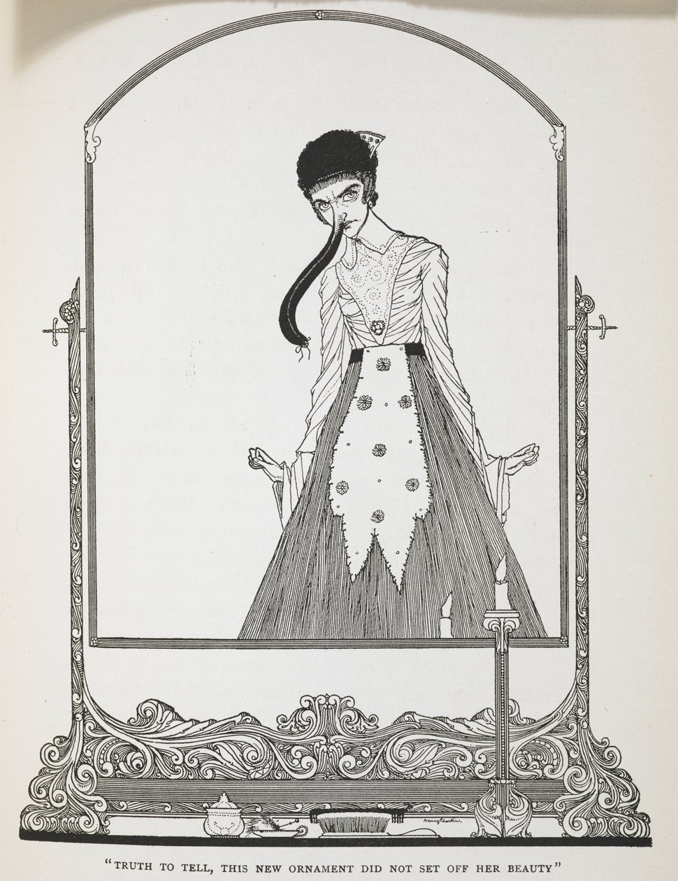 "Wahrlich, dieser neue Schmuck hob ihre Schönheit nicht hervor." Illustration zur Geschichte 