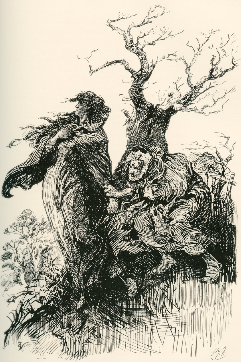 Alice Brown und ihre Mutter. Illustration von Harry Furniss von Harry Furniss