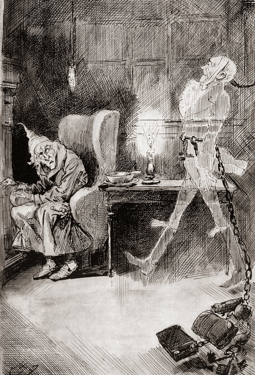 Illustration für Eine Weihnachtsgeschichte aus Die Weihnachtsbücher von Charles Dickens von Harry Furniss