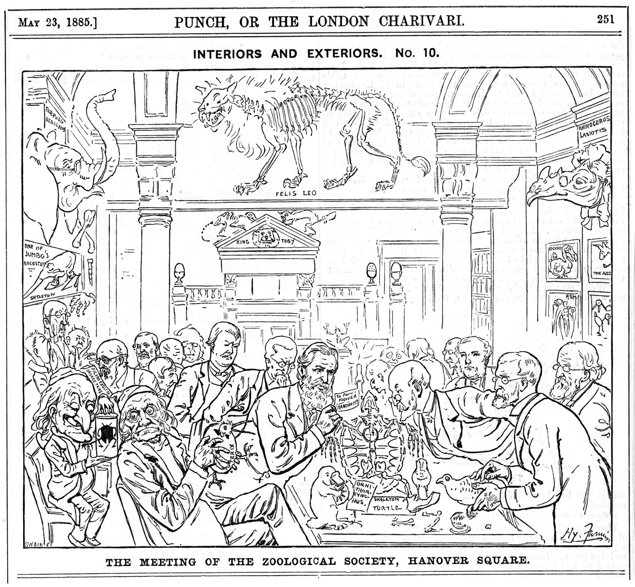Das Treffen der Royal Zoological Society, Hanover Square, London, 1885 von Harry Furniss