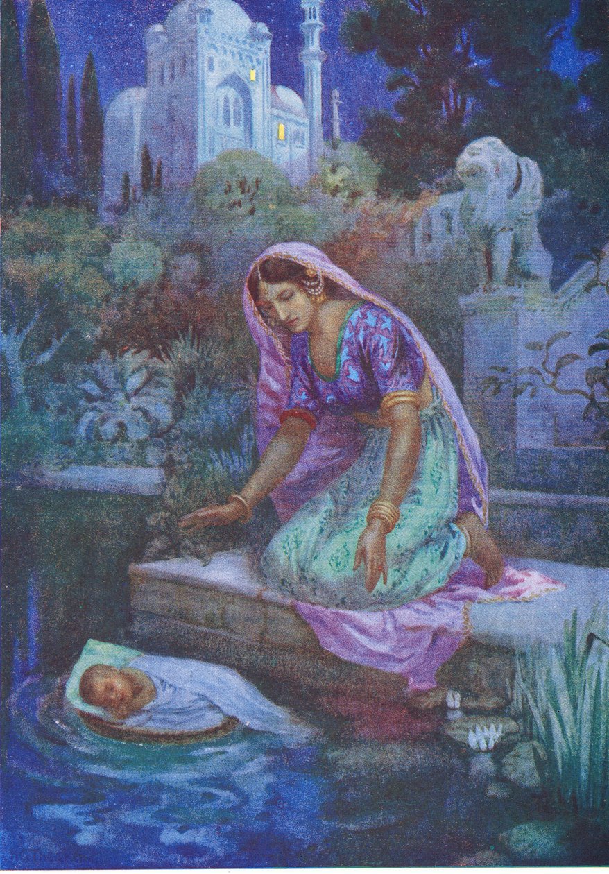 Kunti wagte es nicht zu gehorchen. Aus den Abenteurlichen Brüdern, Illustration aus 