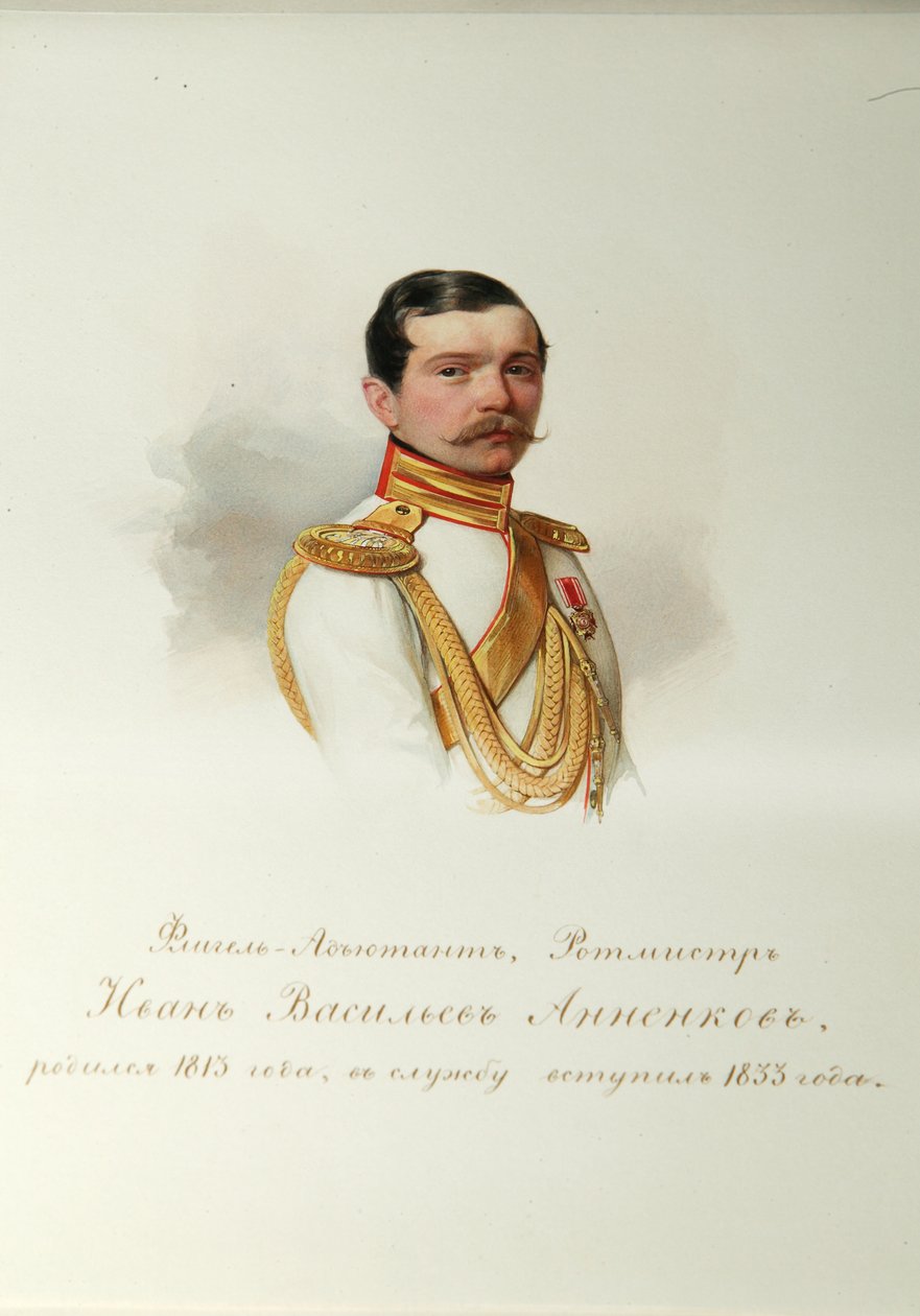 Porträt von Ivan Vasilyevich Annenkov 1814-1887 aus dem Album der Kaiserlichen Leibgarde, 1846-1849 von Hau