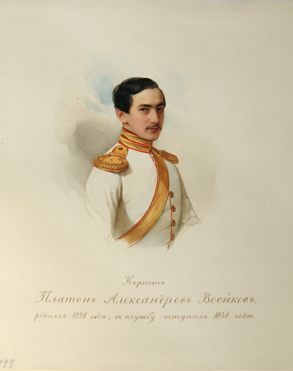 Porträt von Platon Alexandrovich Voeykov 1828-1855 aus dem Album der Kaiserlichen Leibgarde von Hau