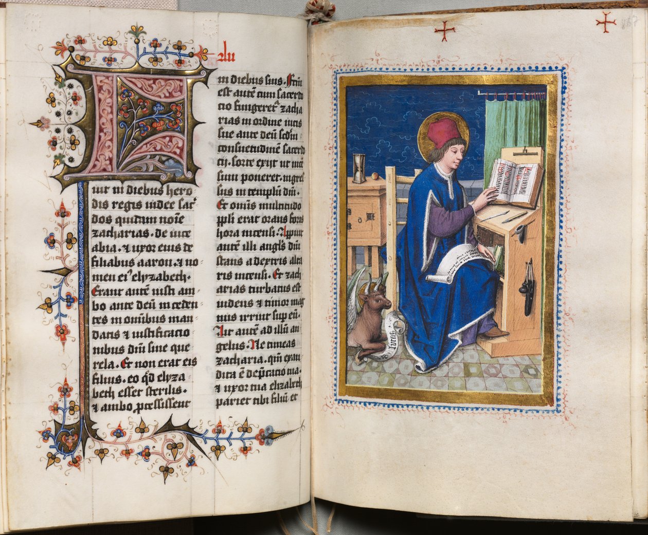 Evangelienbuch mit Evangelistenporträts: Verzierte Initiale von Hausbuch Master