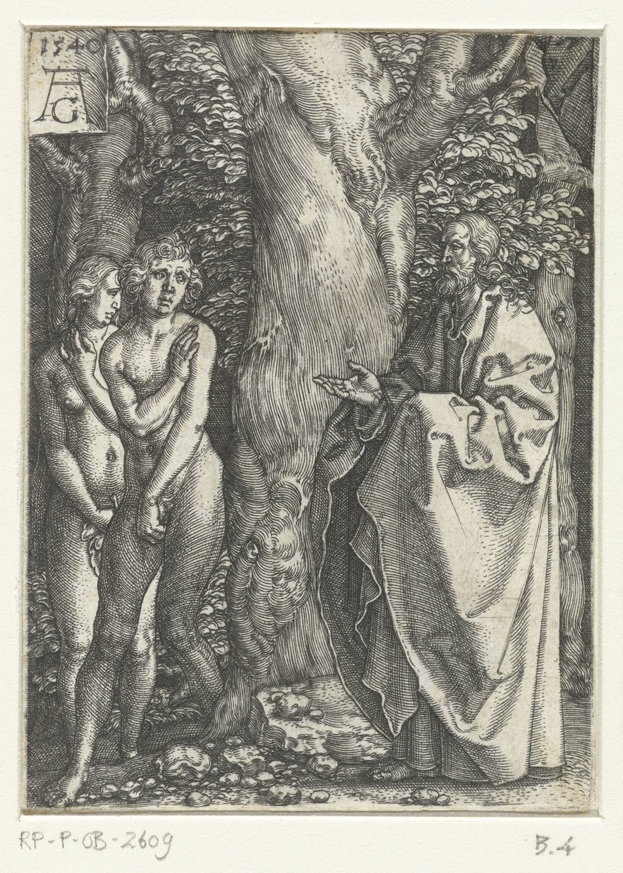 Adam und Eva schämen sich von Heinrich Aldegrever