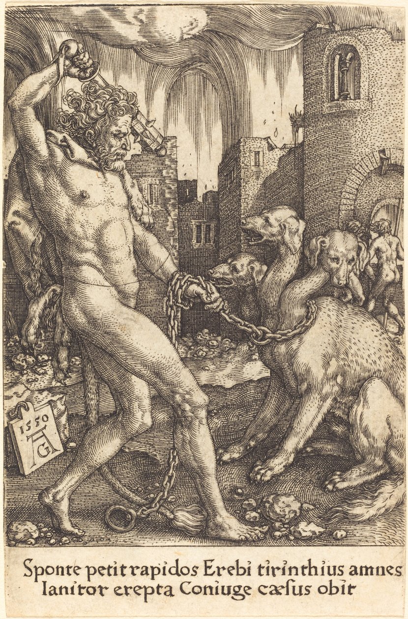 Herkules und Cerberus von Heinrich Aldegrever