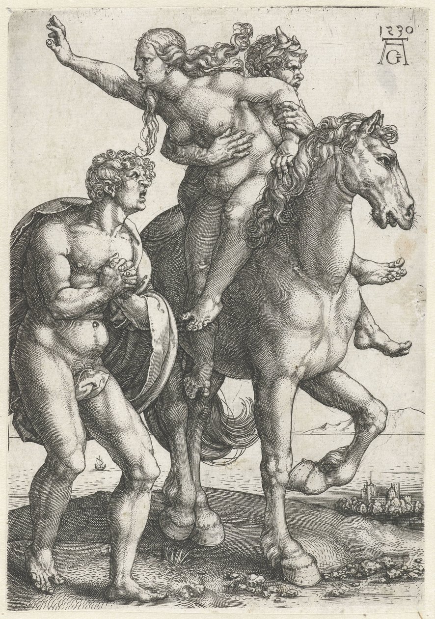 Entführung einer Frau durch einen Satyr von Heinrich Aldegrever