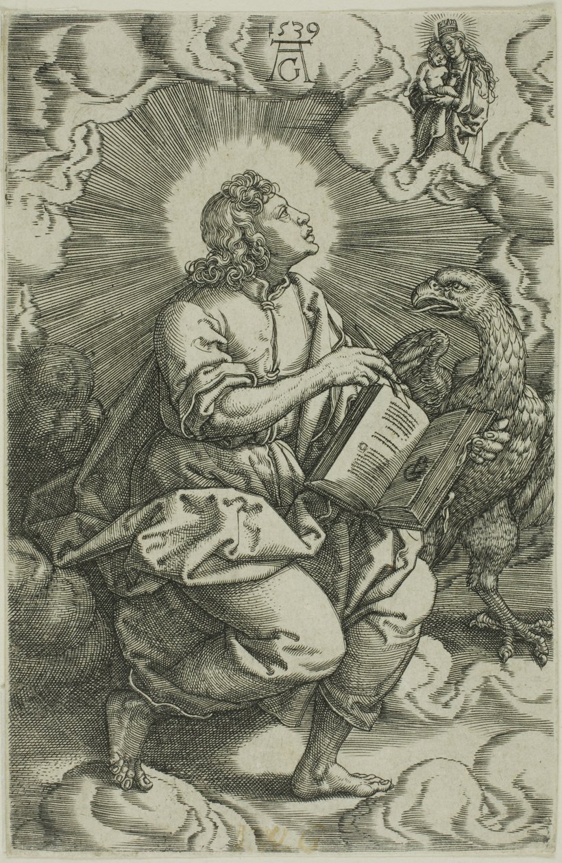 St. Johannes, aus Die vier Evangelisten von Heinrich Aldegrever