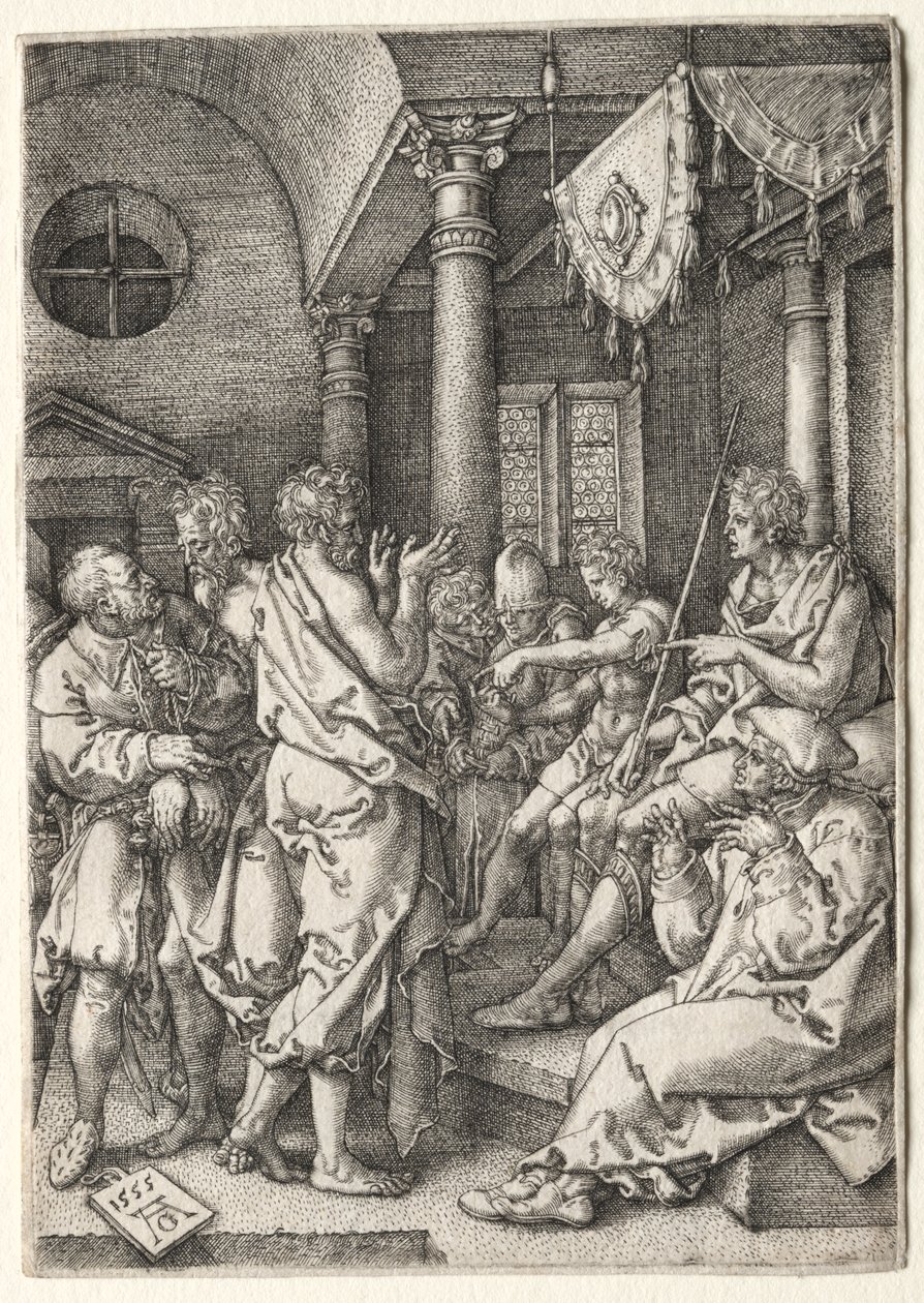 Die Geschichte von Susanna: Daniel verhört die Ältesten von Heinrich Aldegrever