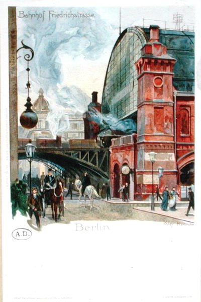 Der Bahnhof in der Friedrichstraße, Berlin, ca. 1900 von Heinrich Kley