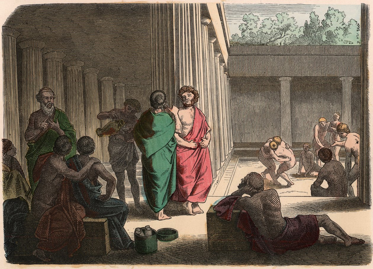 Antikes Griechenland: Im Gymnasium. Platoniker, Epikureer, Zyniker & Ringer von Heinrich Leutemann