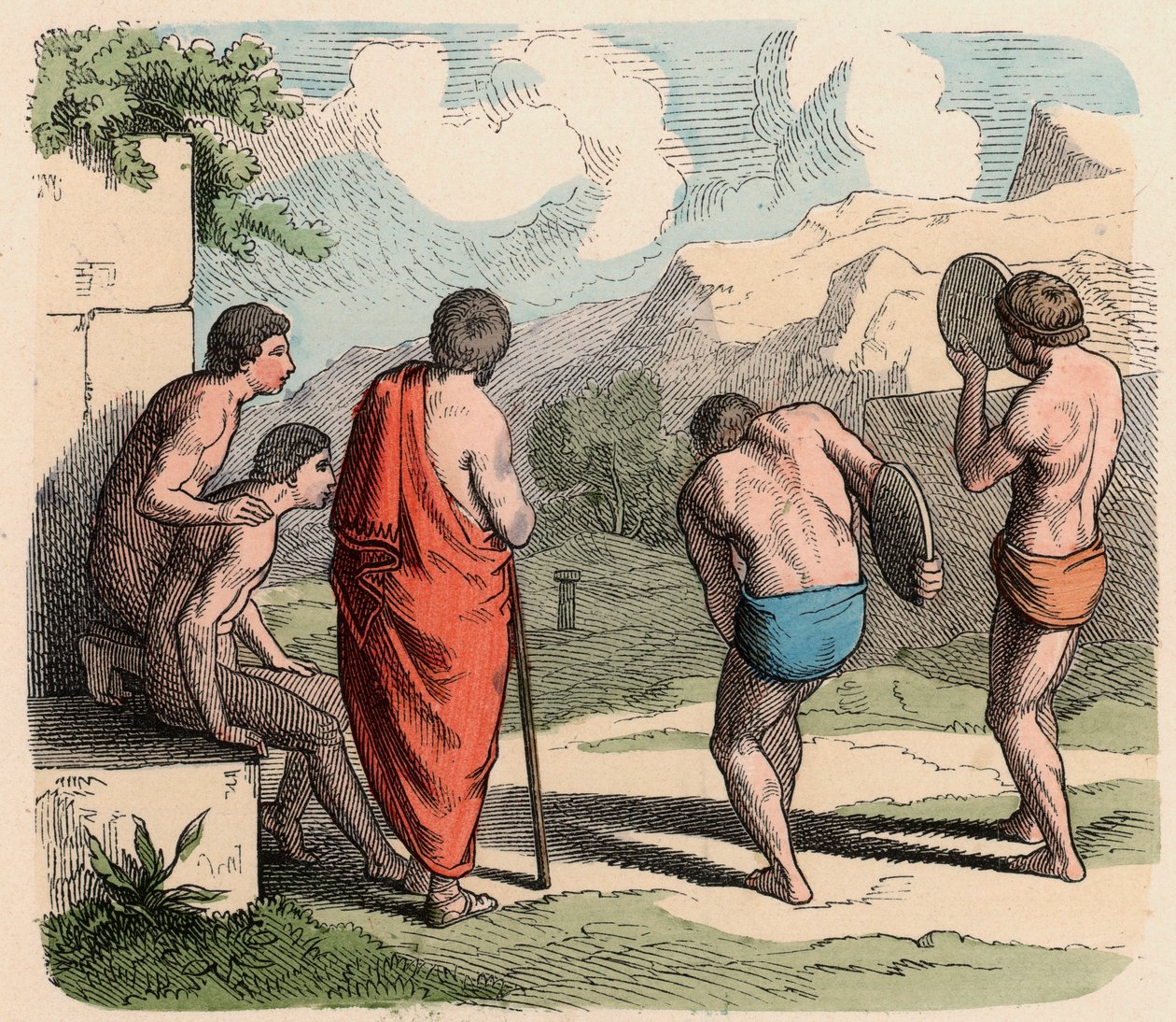 Antikes Griechenland: Sport, Diskuswerfen von Heinrich Leutemann